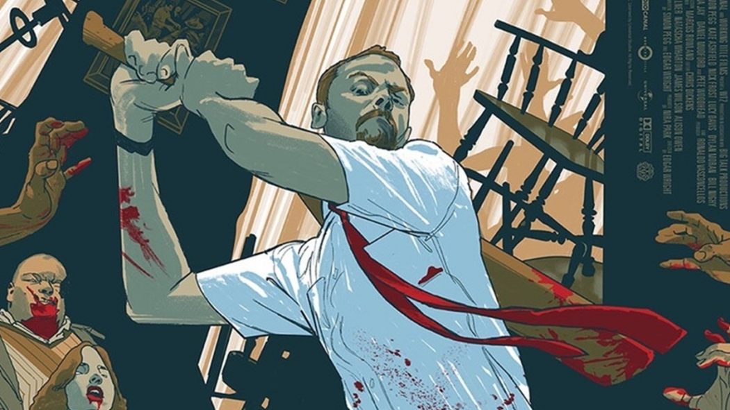 Mondo's Latest SHAUN OF THE DEAD Poster Has Some Red On It
